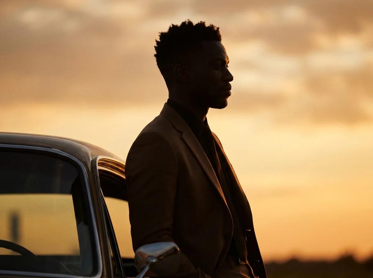Portrait silhouette à contre-jour — rendu d’exemple (Nano Banana)