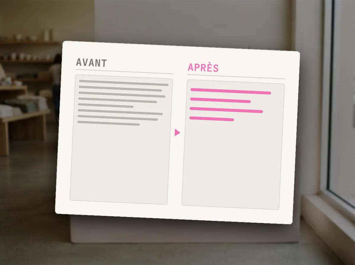 Description de produit axée sur la transformation — illustration