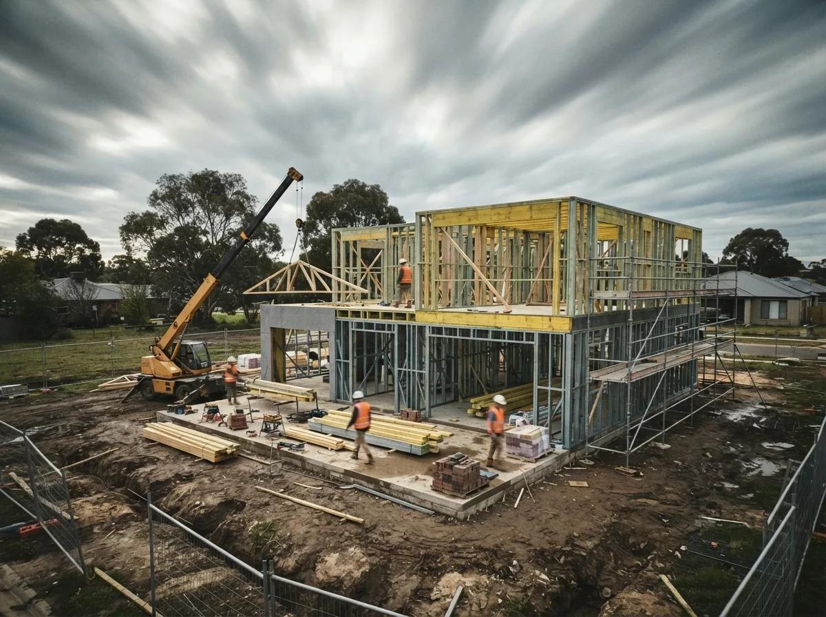 Timelapse de construction d’une maison — rendu d’exemple (Kling, Seedance, Veo)