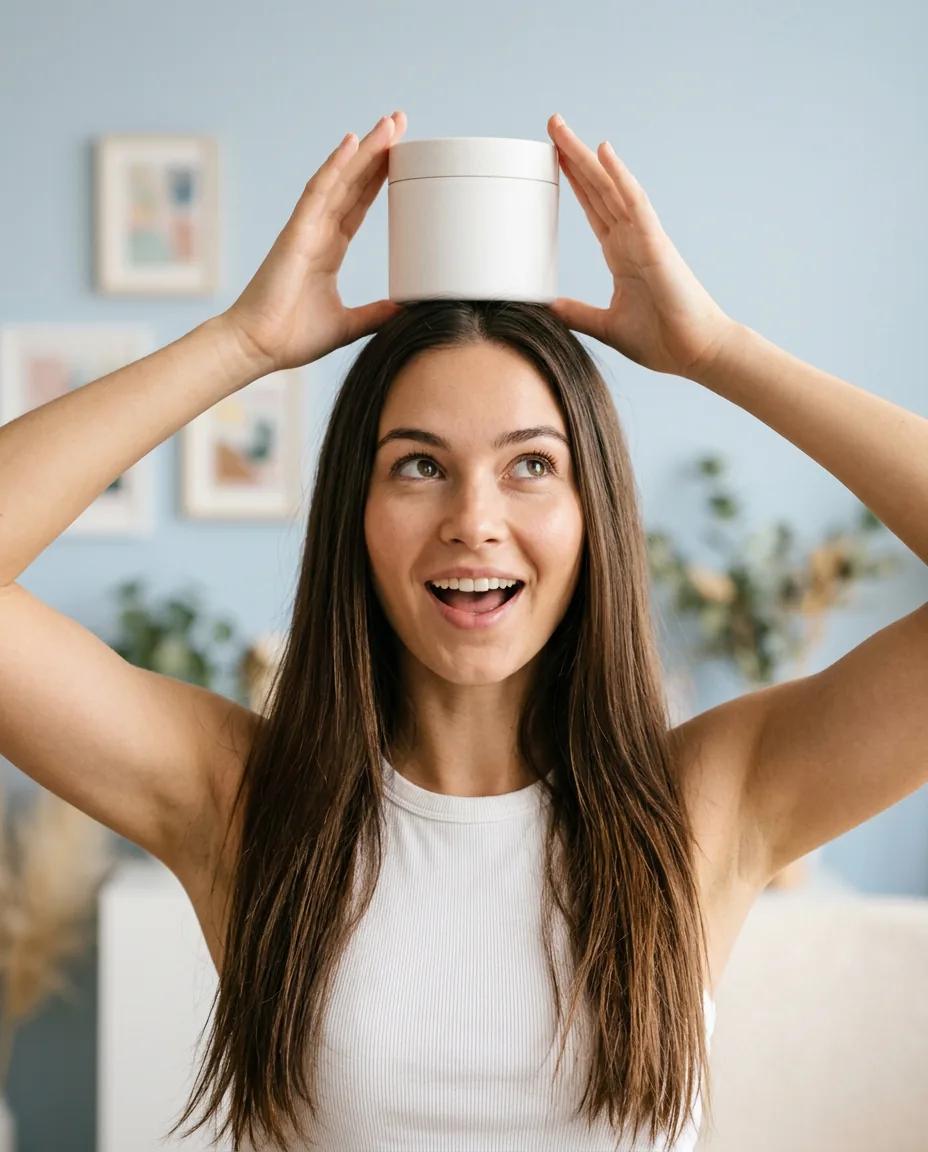 Photo publicitaire de pot cosmétique — rendu d’exemple (Nano Banana)