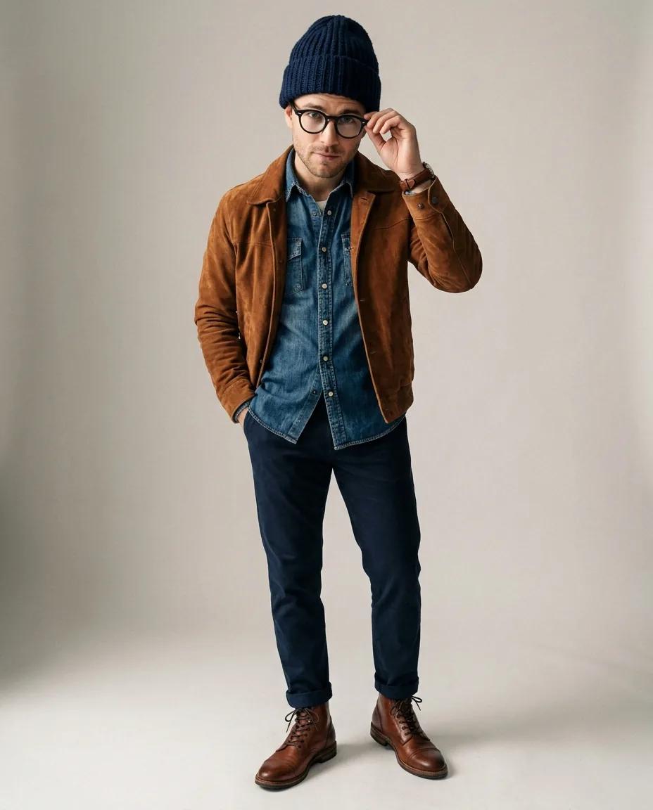 Portrait éditorial de mode masculine — rendu d’exemple (Nano Banana)