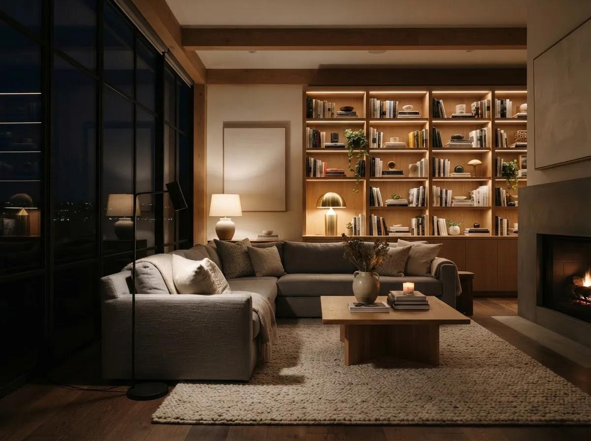 Passage d’un intérieur en scène de nuit — rendu d’exemple (GPT Image)