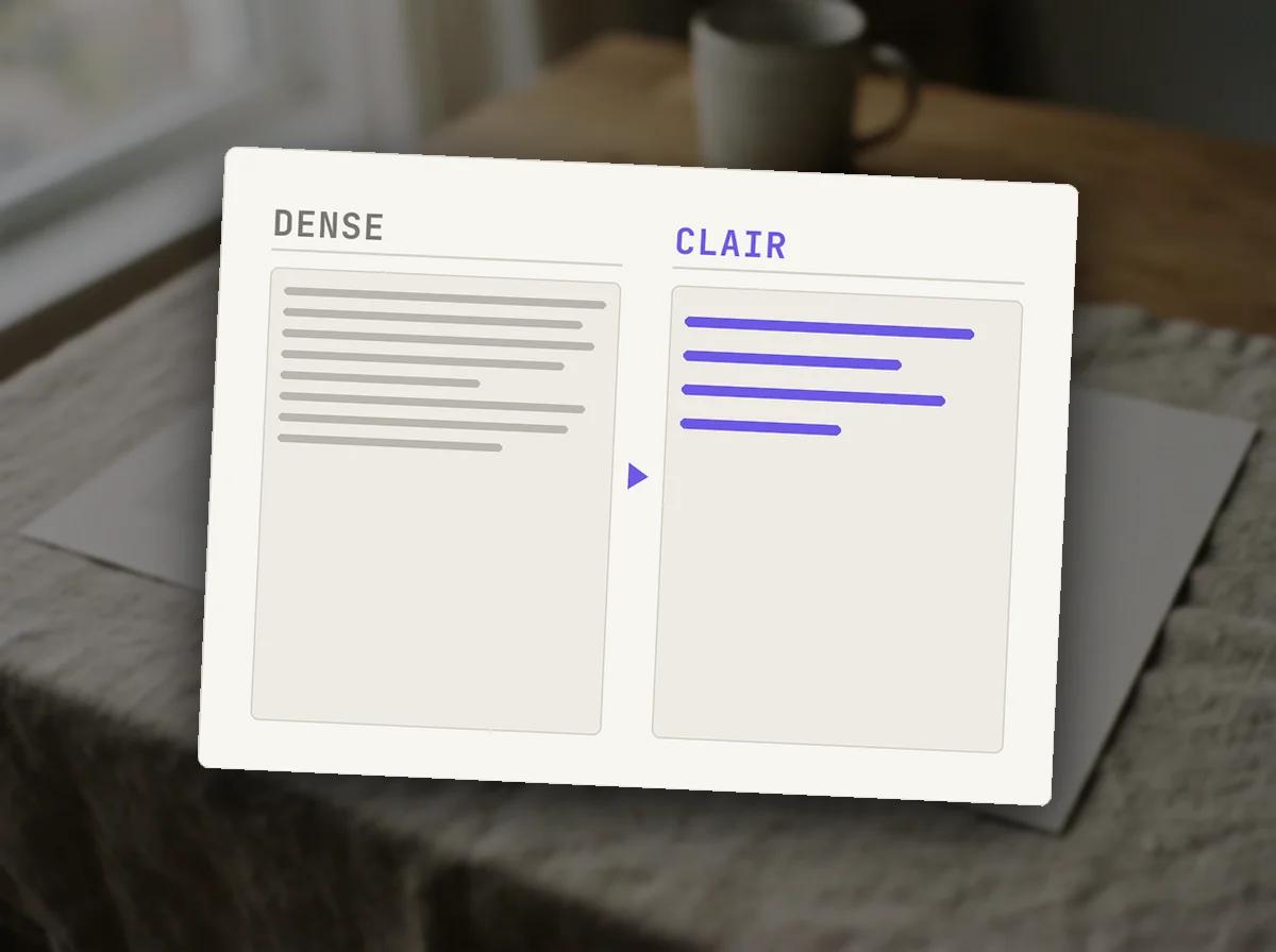 Réécriture d'un texte pour la clarté — illustration