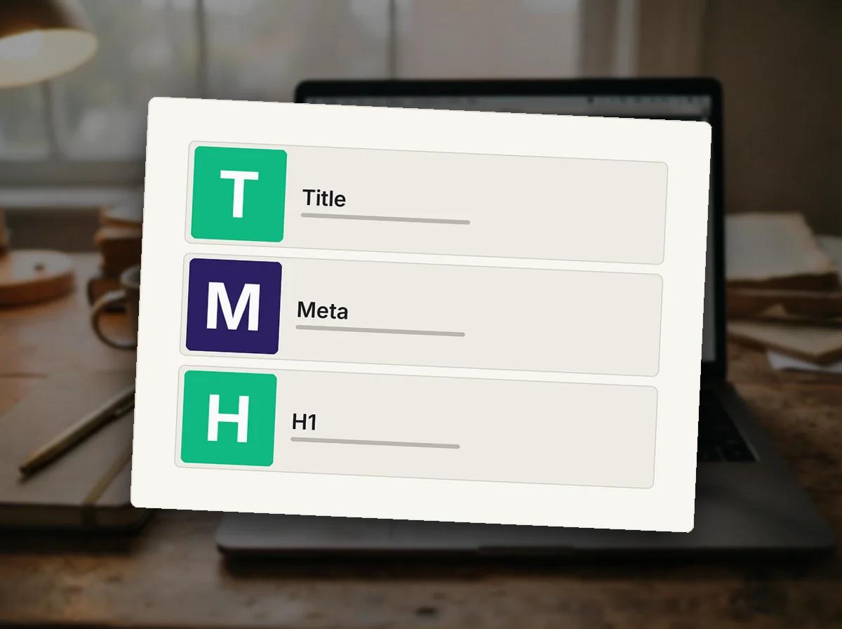 Balises SEO d'un article (meta et H1) — illustration