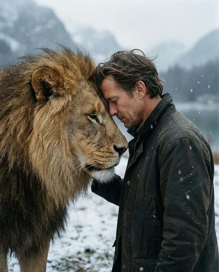 Front contre front avec un lion — rendu d’exemple (Nano Banana)