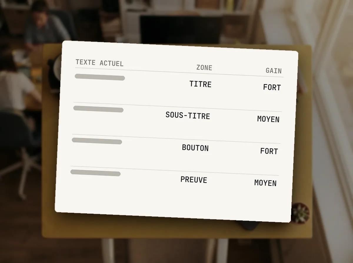 Audit de conversion d’une landing page — illustration