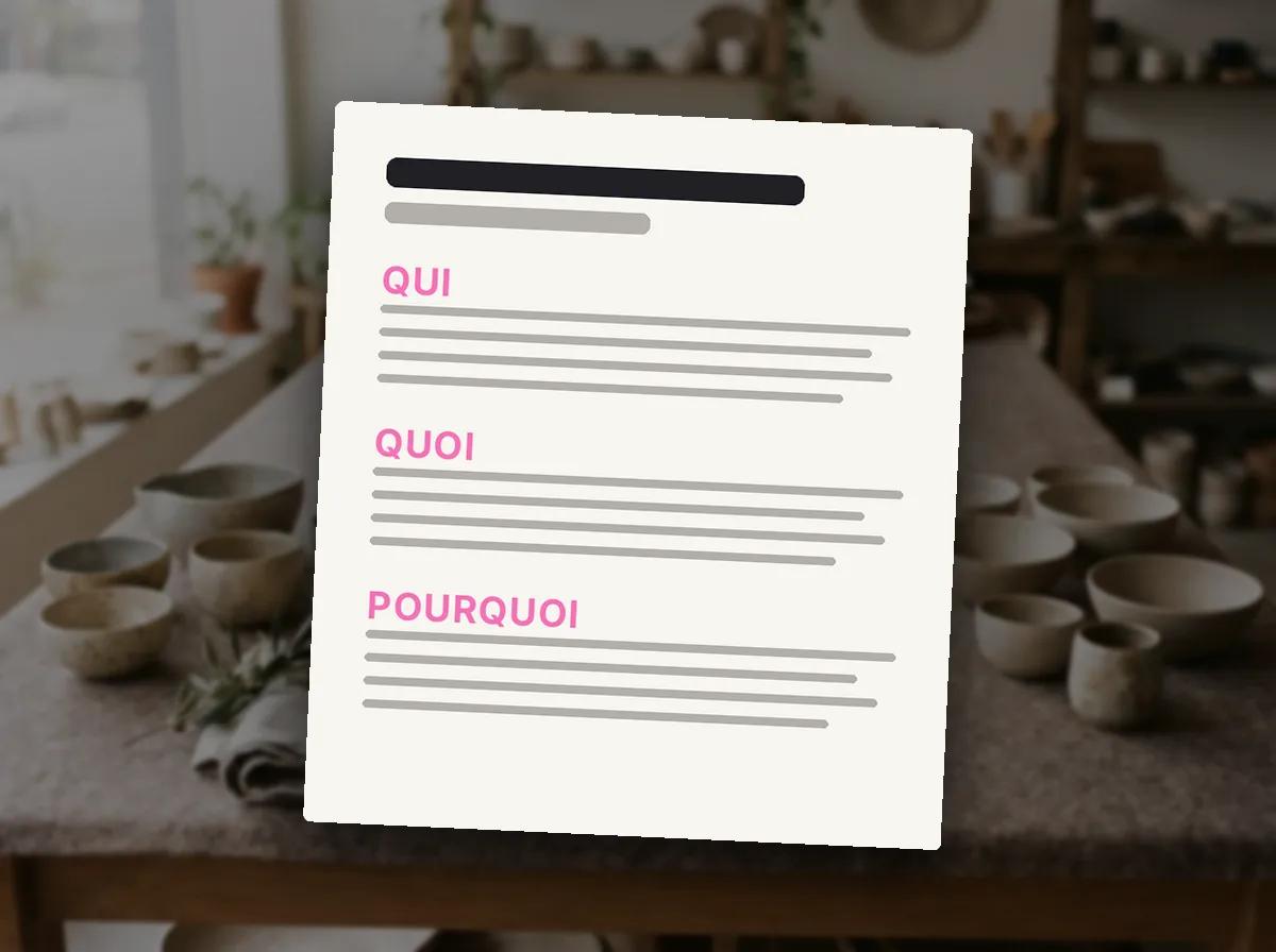 Page À propos en 5 W — illustration
