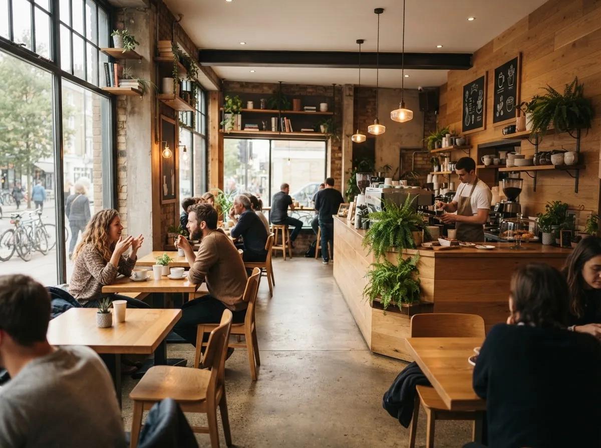 Café agrandi en vue immersive — rendu d’exemple (Nano Banana)