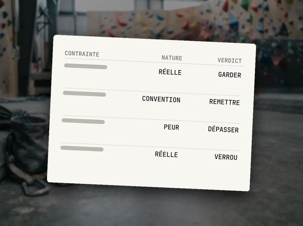 Révéler les contraintes qui vous bloquent — illustration