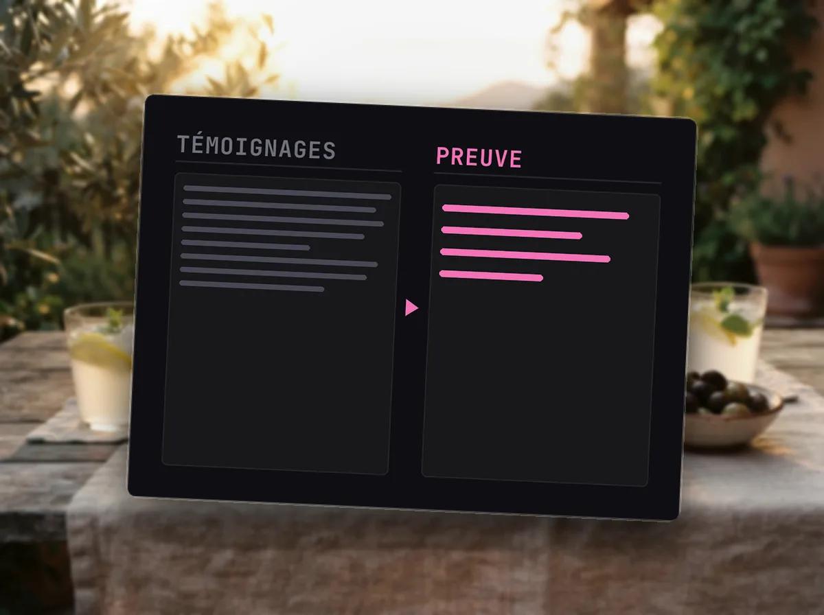 Témoignages fondus en preuve sociale — illustration