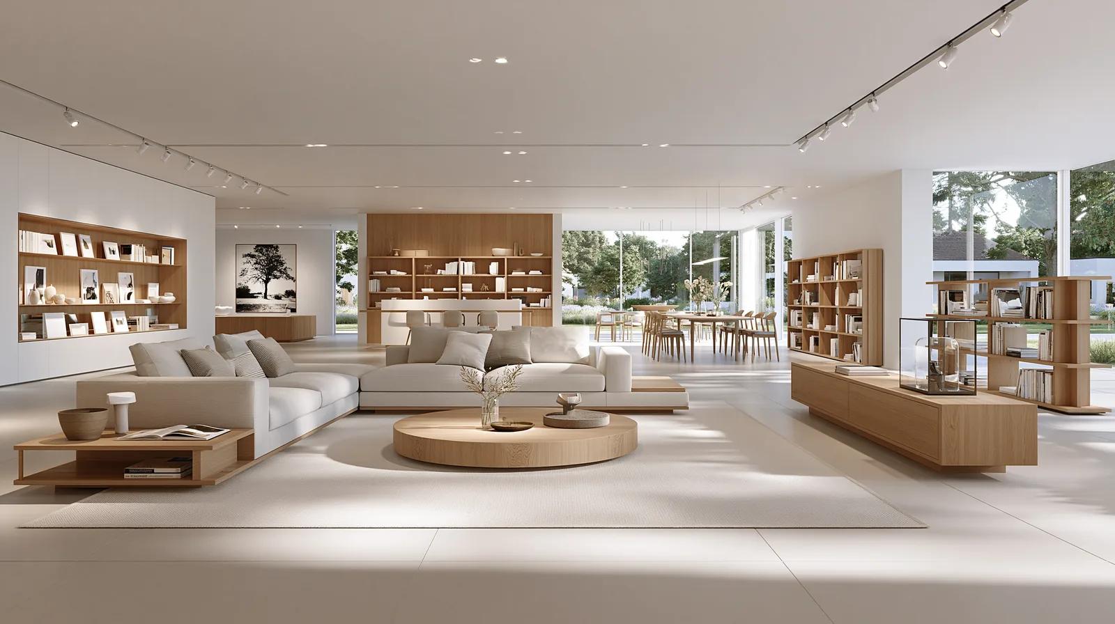 Architecture intérieure minimaliste sur mesure — rendu d’exemple (Midjourney)