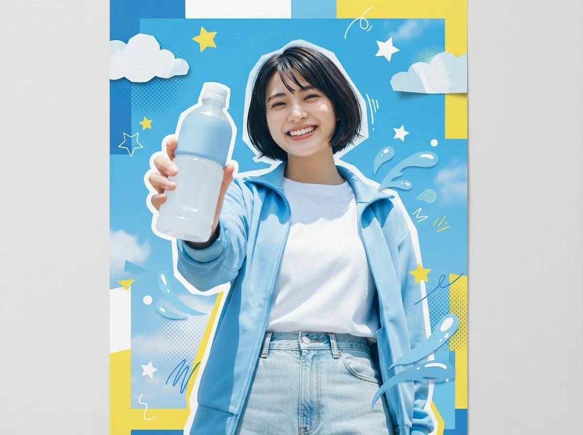 Affiche publicitaire japonaise à partir d’un selfie — rendu d’exemple (GPT Image)