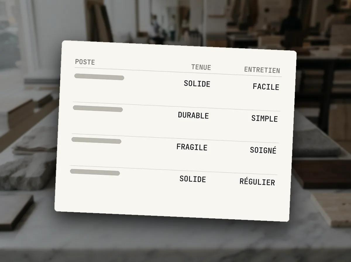 Sélection de matériaux et de finitions par style — illustration
