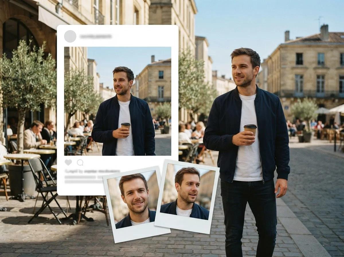 Superposition Instagram avec Polaroid — rendu d’exemple (Nano Banana)