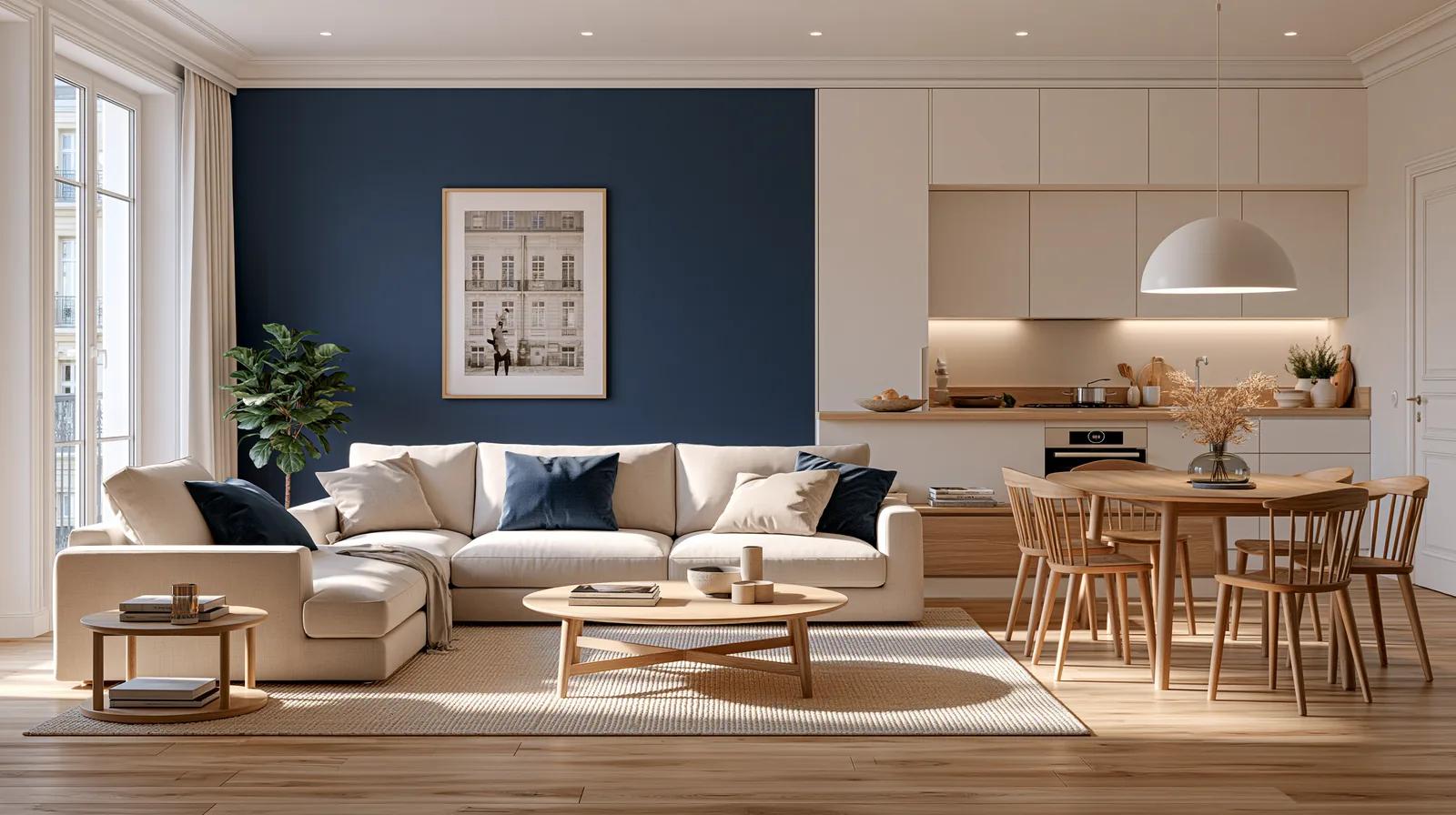 Intérieur haut de gamme à motifs géométriques — rendu d’exemple (Midjourney)