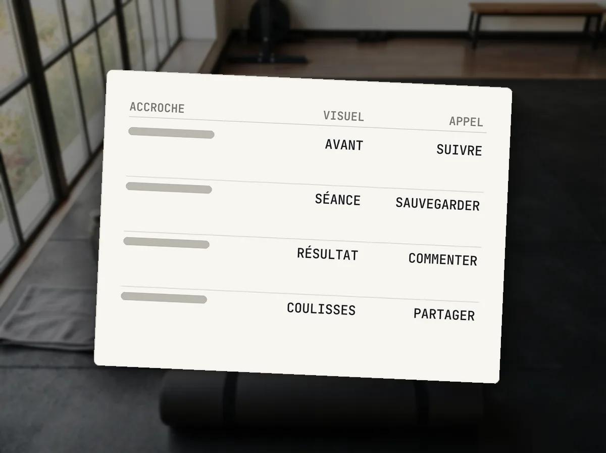 Plan Instagram de sept jours pour le fitness — illustration