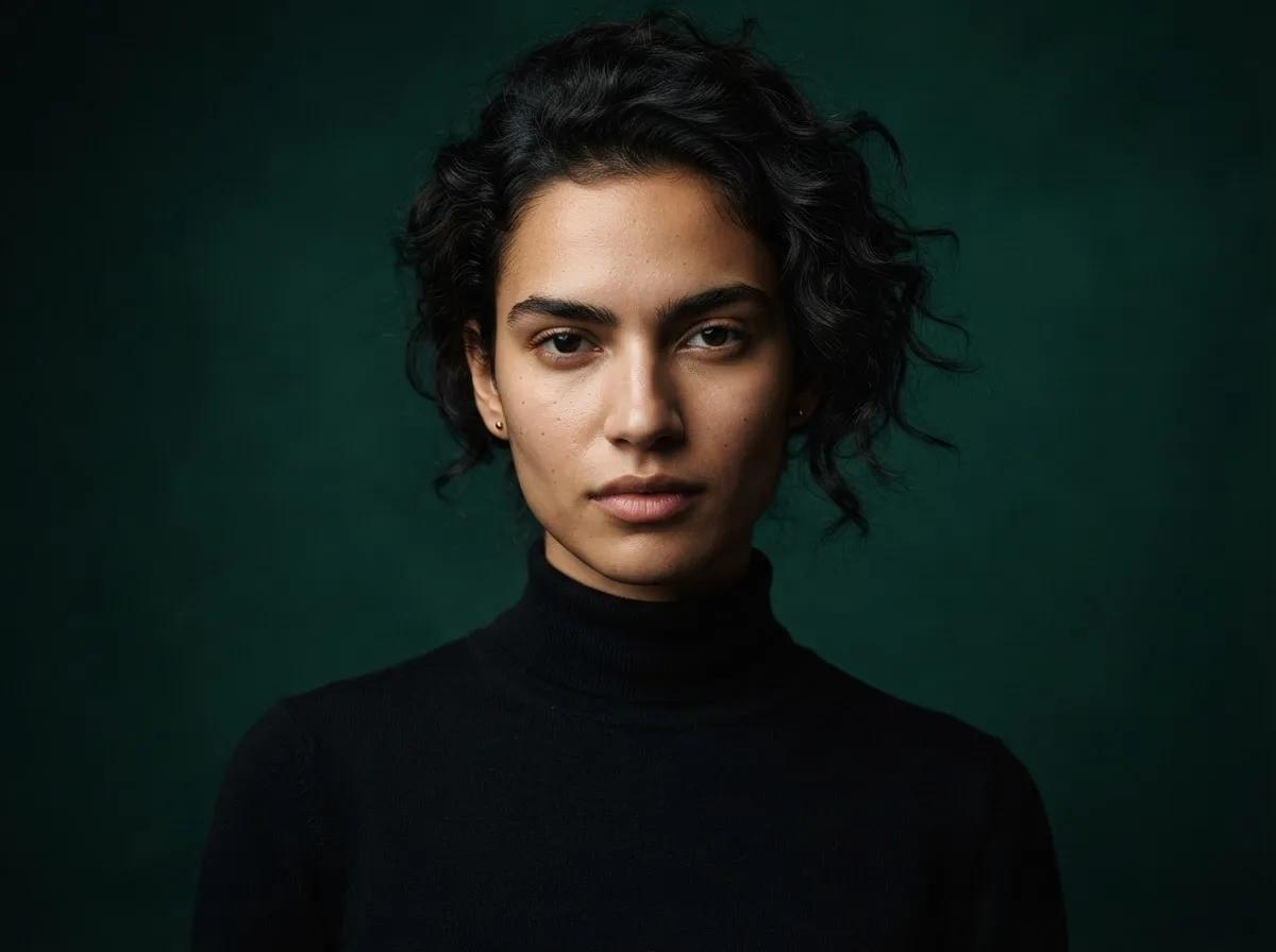 Portraits studio sur fonds colorés — rendu d’exemple (Nano Banana)