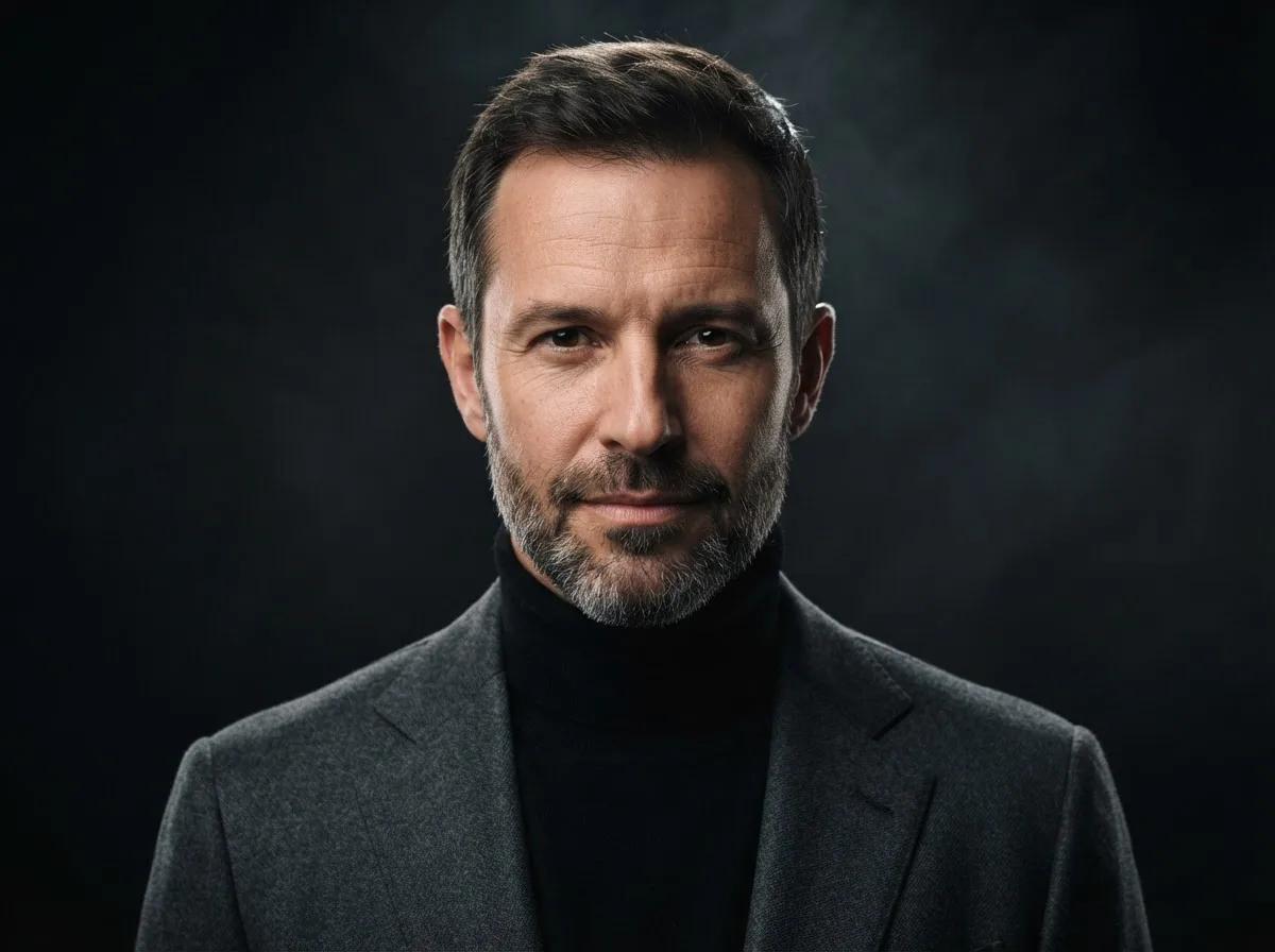 Portrait studio sombre à verrouillage d’identité — rendu d’exemple (GPT Image)