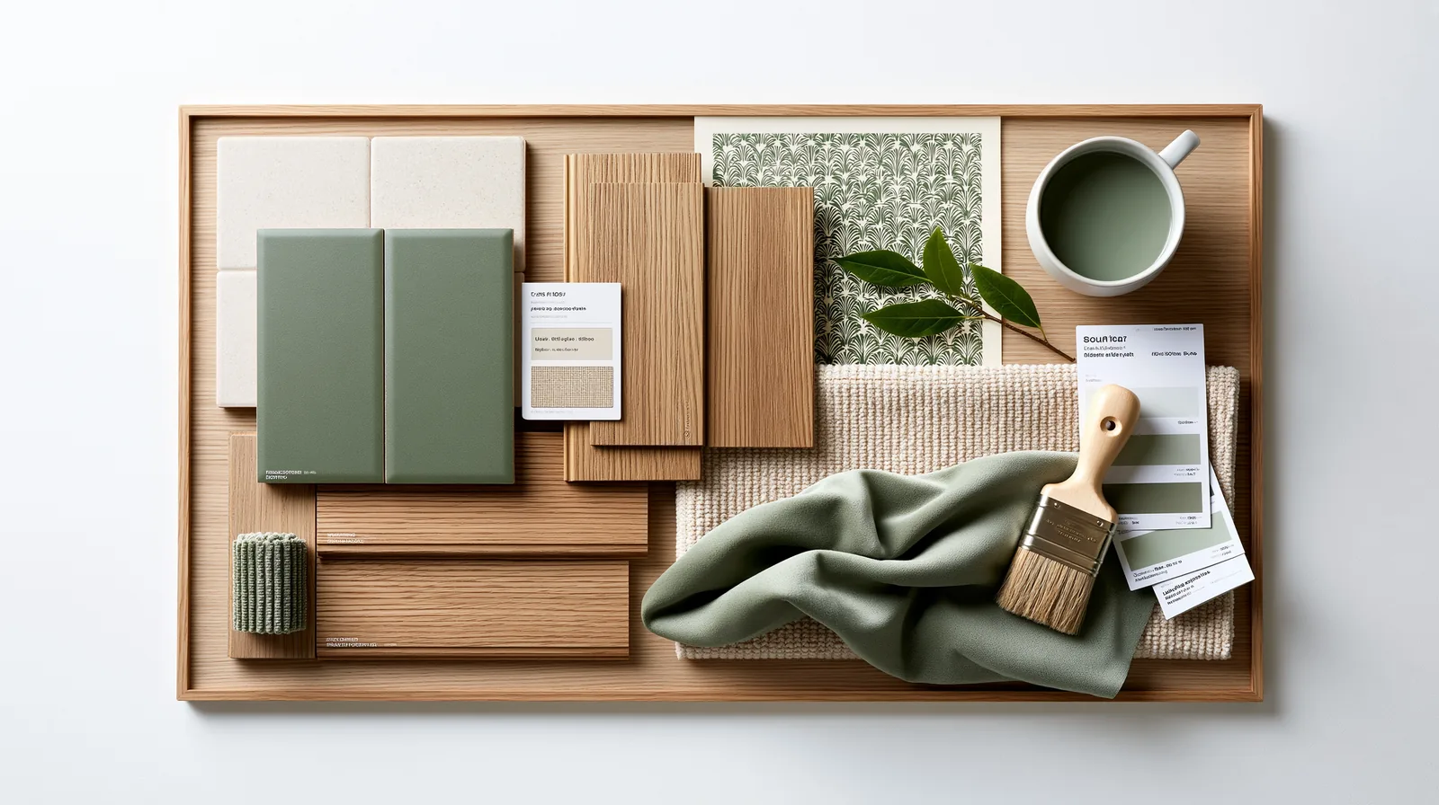 Moodboard de matériaux pour un intérieur — rendu 4