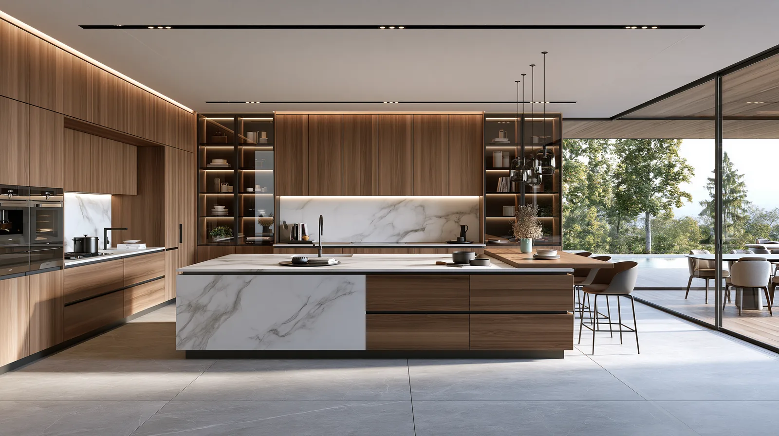 Intérieur de luxe défini par ses matériaux — rendu 5