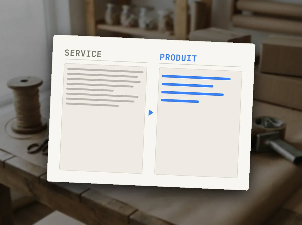 Service transformé en produit numérique — rendu d’exemple (ChatGPT)