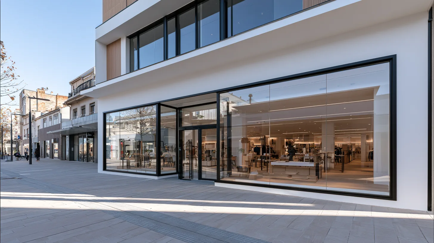 Devanture de magasin en photo de presse — rendu 2