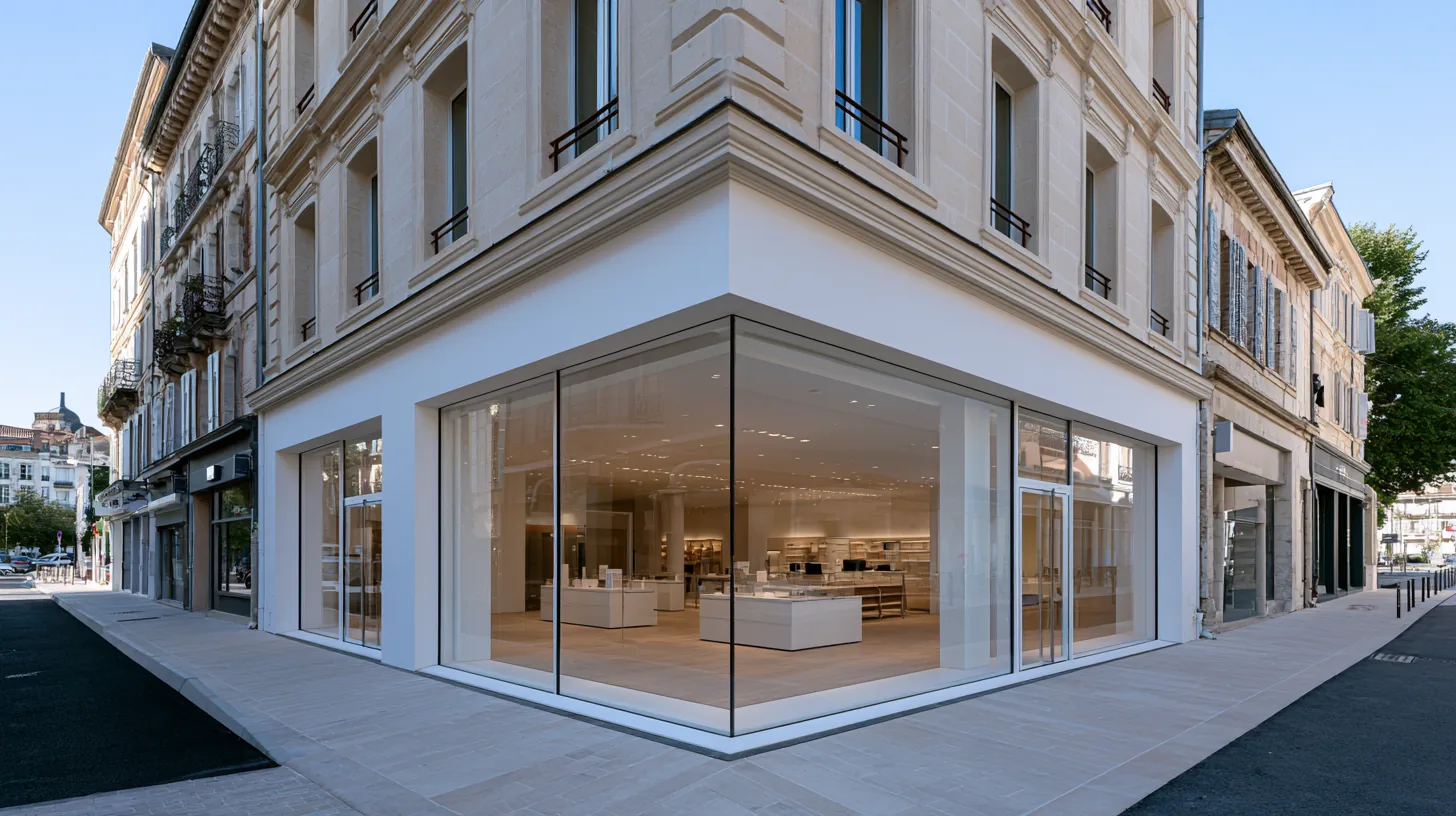 Devanture de magasin en photo de presse — rendu 4
