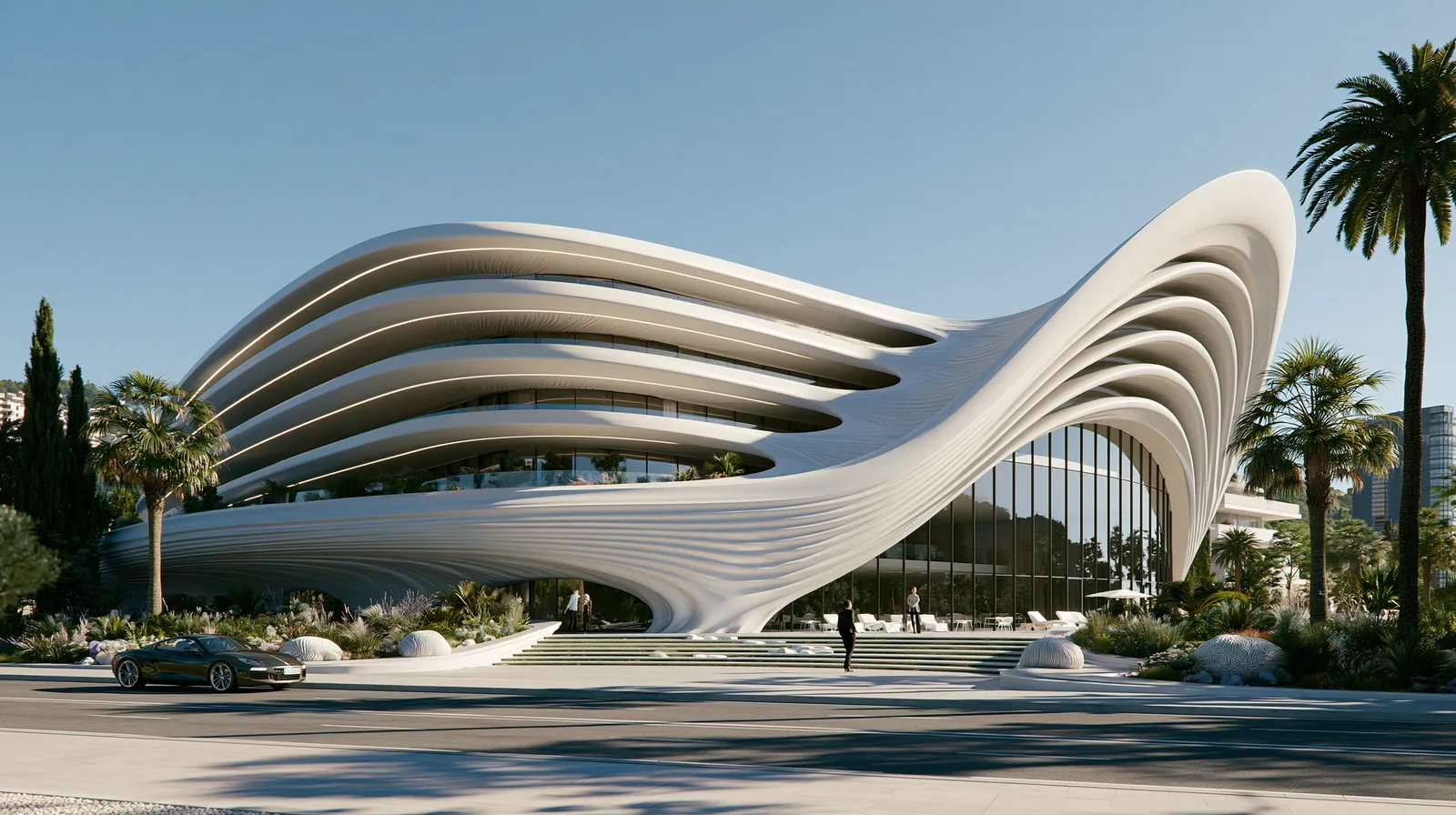 Concept d’immeuble côtier organique — rendu 4