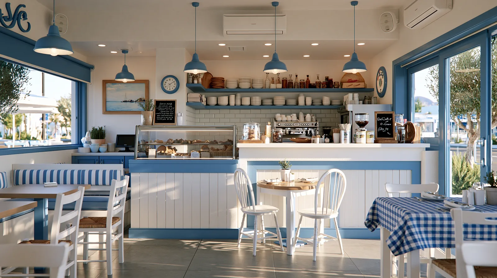 Intérieur de restaurant photoréaliste — rendu 2