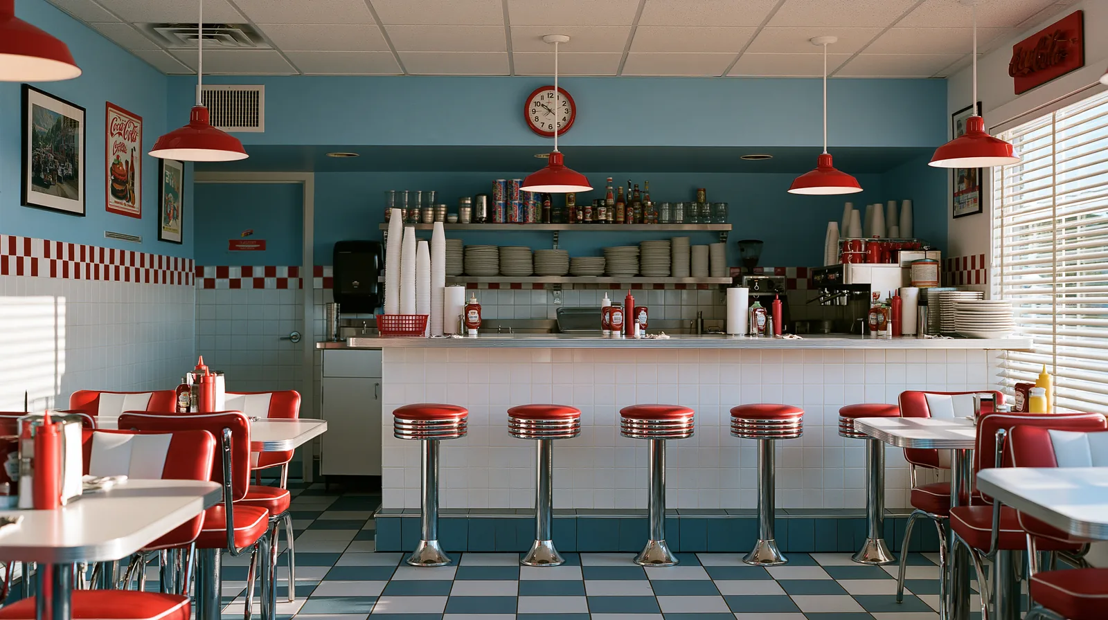 Intérieur de restaurant photoréaliste — rendu 3