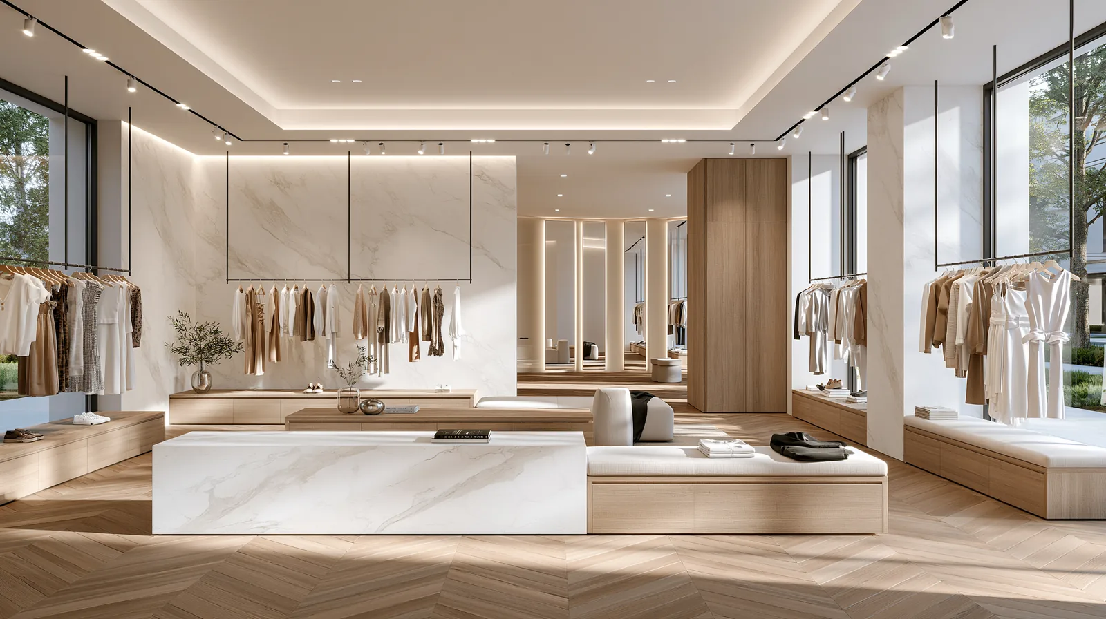 Intérieur de boutique de mode — rendu 2